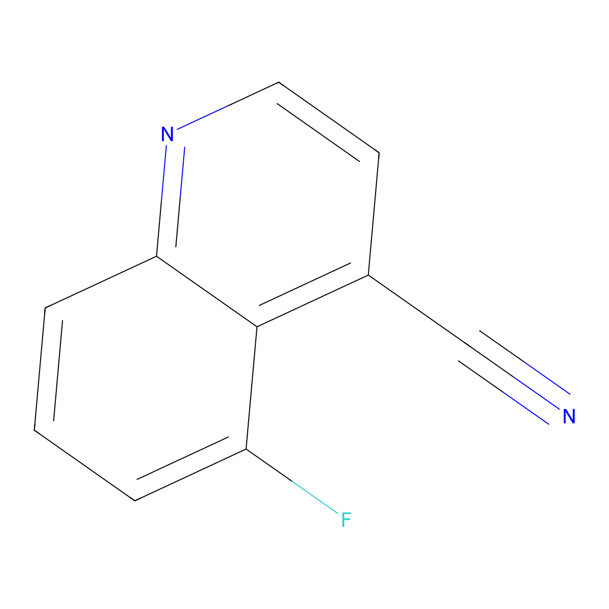 5-Fluoroquinoline-4-carbonitrile molecular structure, CAS 2377634-92-7