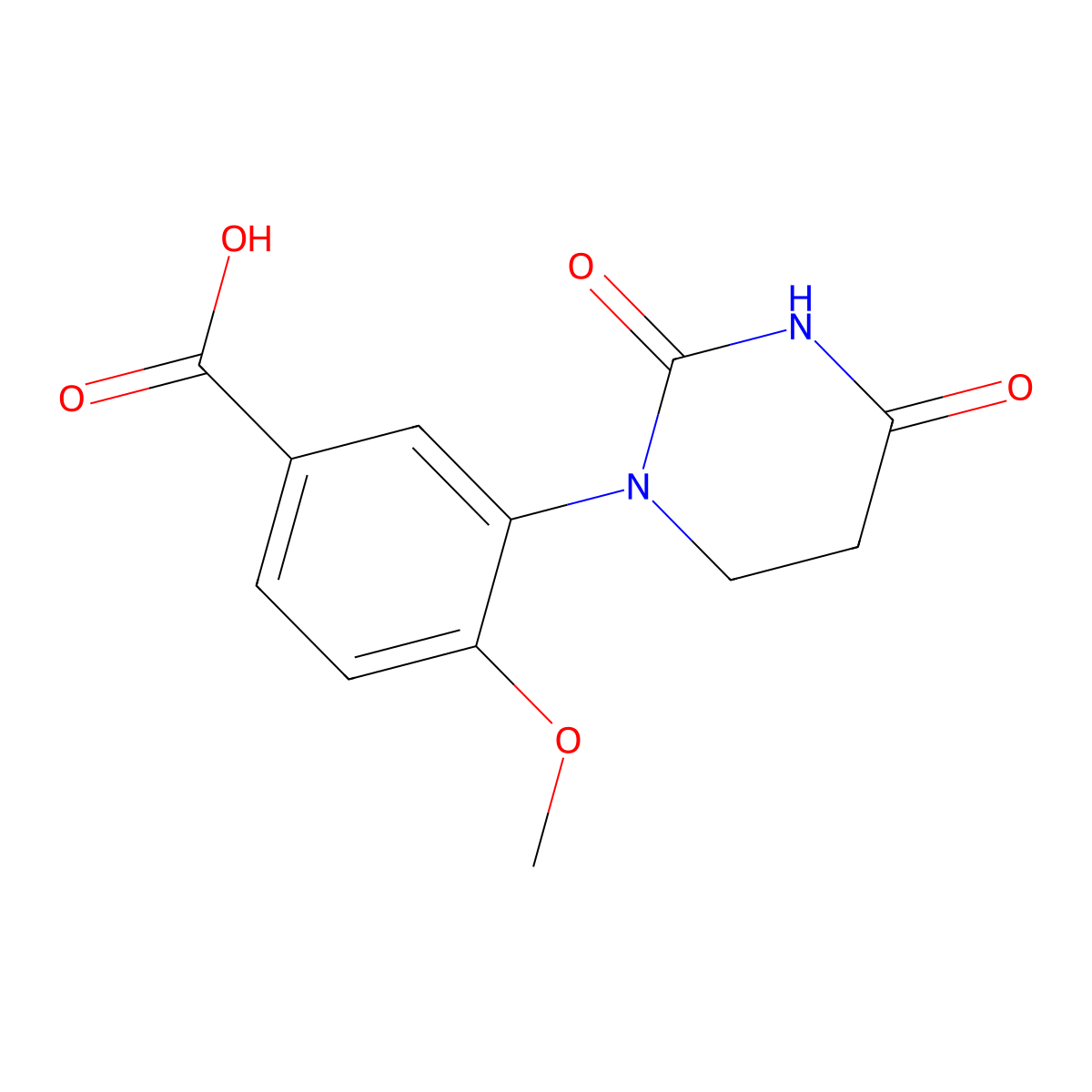 3-(2,4-Dioxo-1,3-diazinan-1-yl)-4-methoxybenzoic acid molecular structure, CAS 2377643-33-7