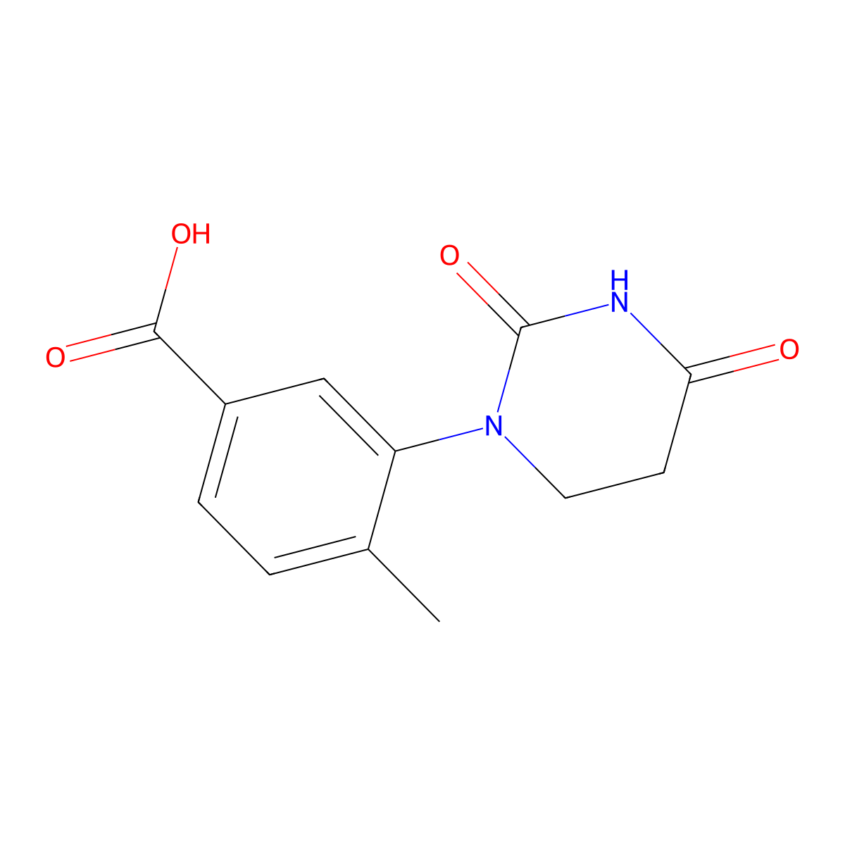 3-(2,4-Dioxo-1,3-diazinan-1-yl)-4-methylbenzoic acid molecular structure, CAS 2377643-37-1