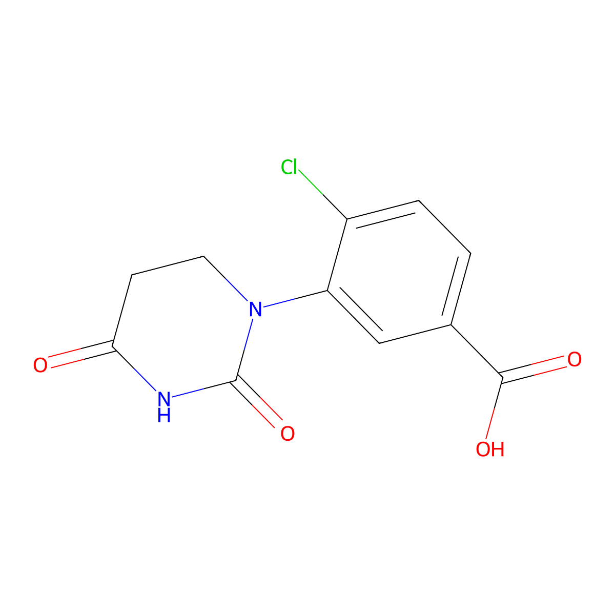 4-Chloro-3-(2,4-dioxotetrahydropyrimidin-1(2H)-yl)benzoic acid molecular structure, CAS 2377645-90-2