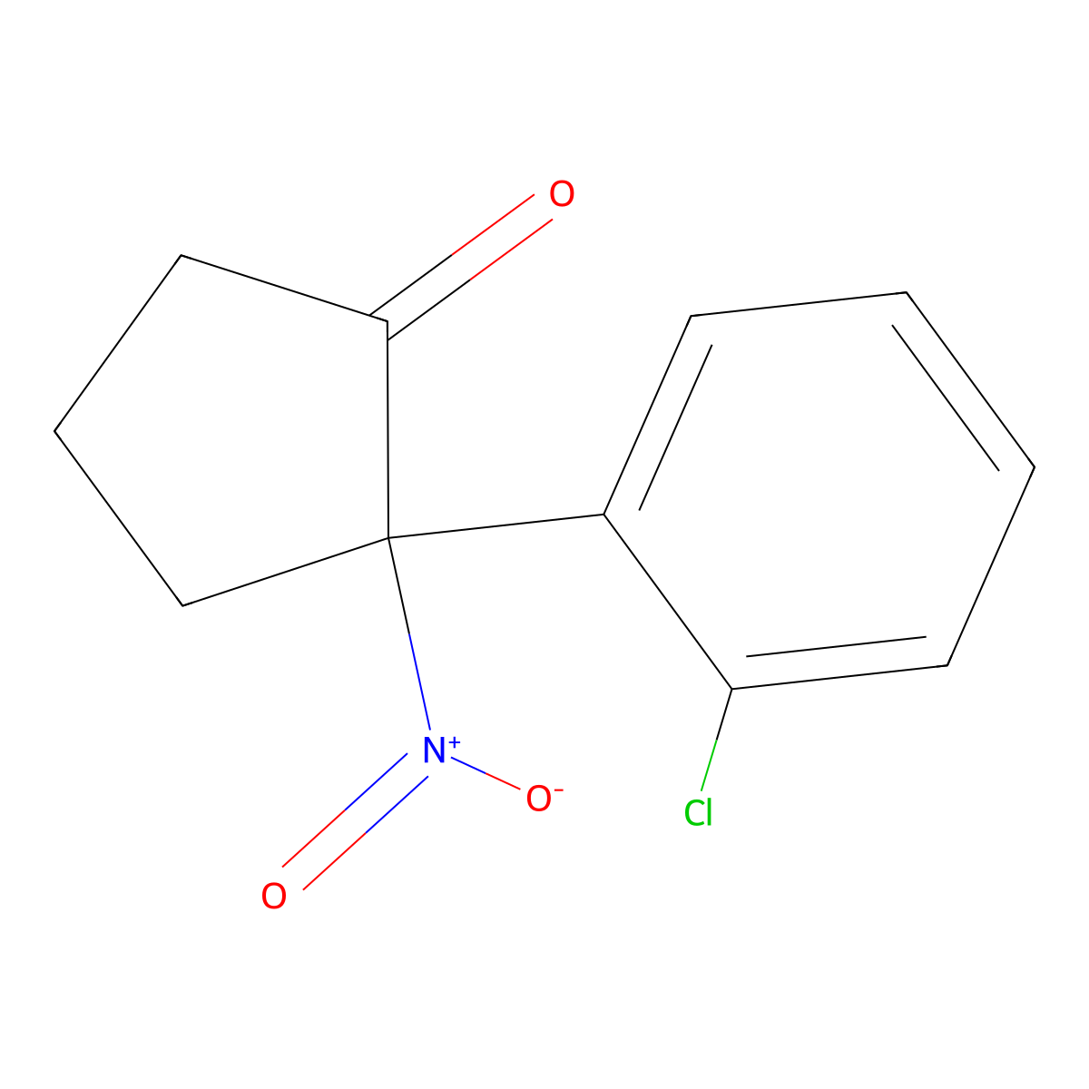 2-(2-Chlorophenyl)-2-nitrocyclopentanone molecular structure, CAS 2377655-65-5