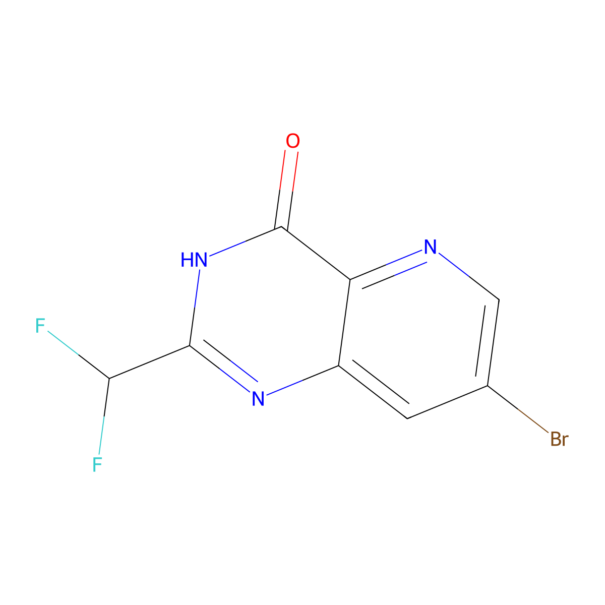 7-Bromo-2-(difluoromethyl)pyrido[3,2-D]pyrimidin-4(3H)-one molecular structure, CAS 2377655-80-4
