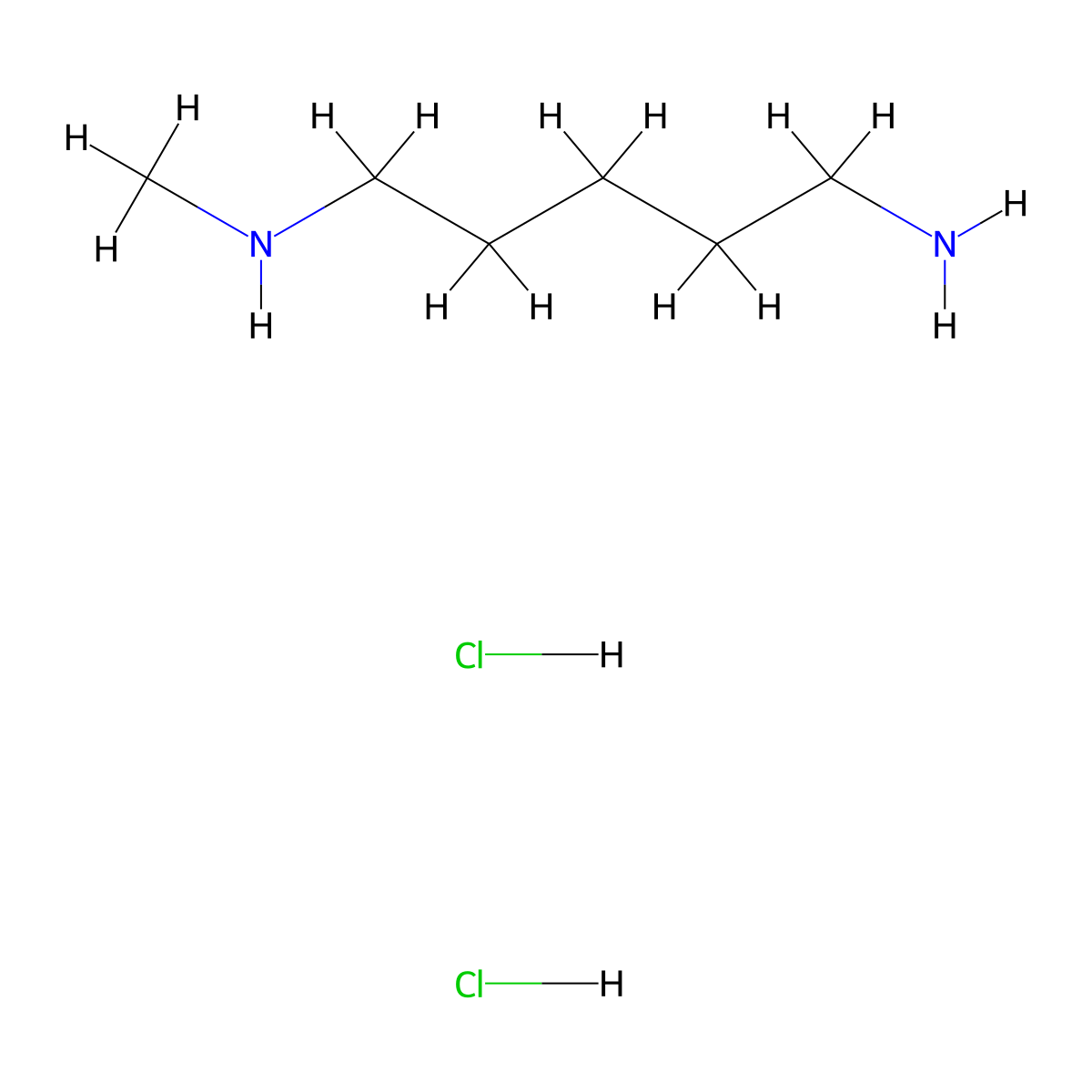 (5-Aminopentyl)(methyl)amine dihydrochloride molecular structure, CAS 2377684-38-1