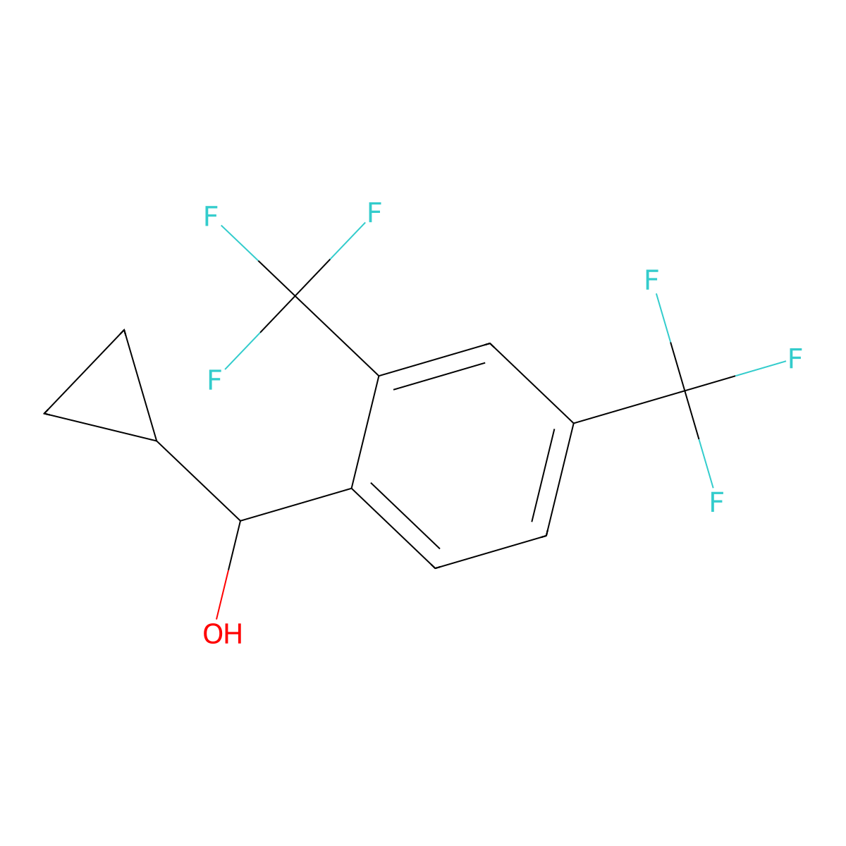 (2,4-Bis(trifluoromethyl)phenyl)(cyclopropyl)methanol molecular structure, CAS 2377755-65-0