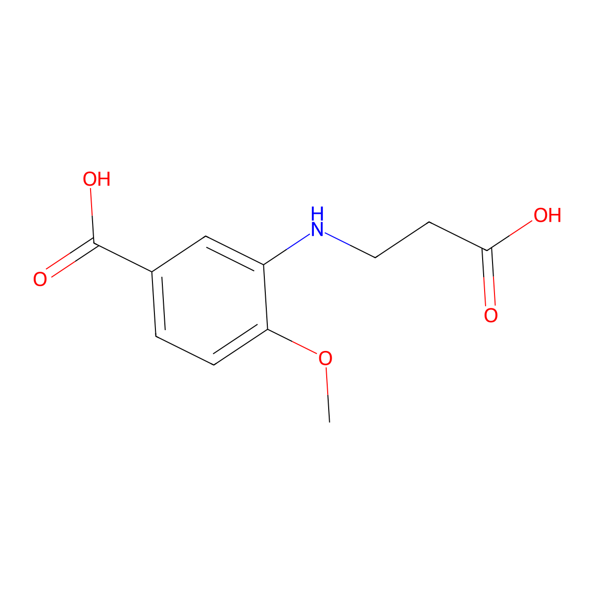 3-((2-Carboxyethyl)amino]-4-methoxybenzoic acid molecular structure, CAS 2377786-83-7