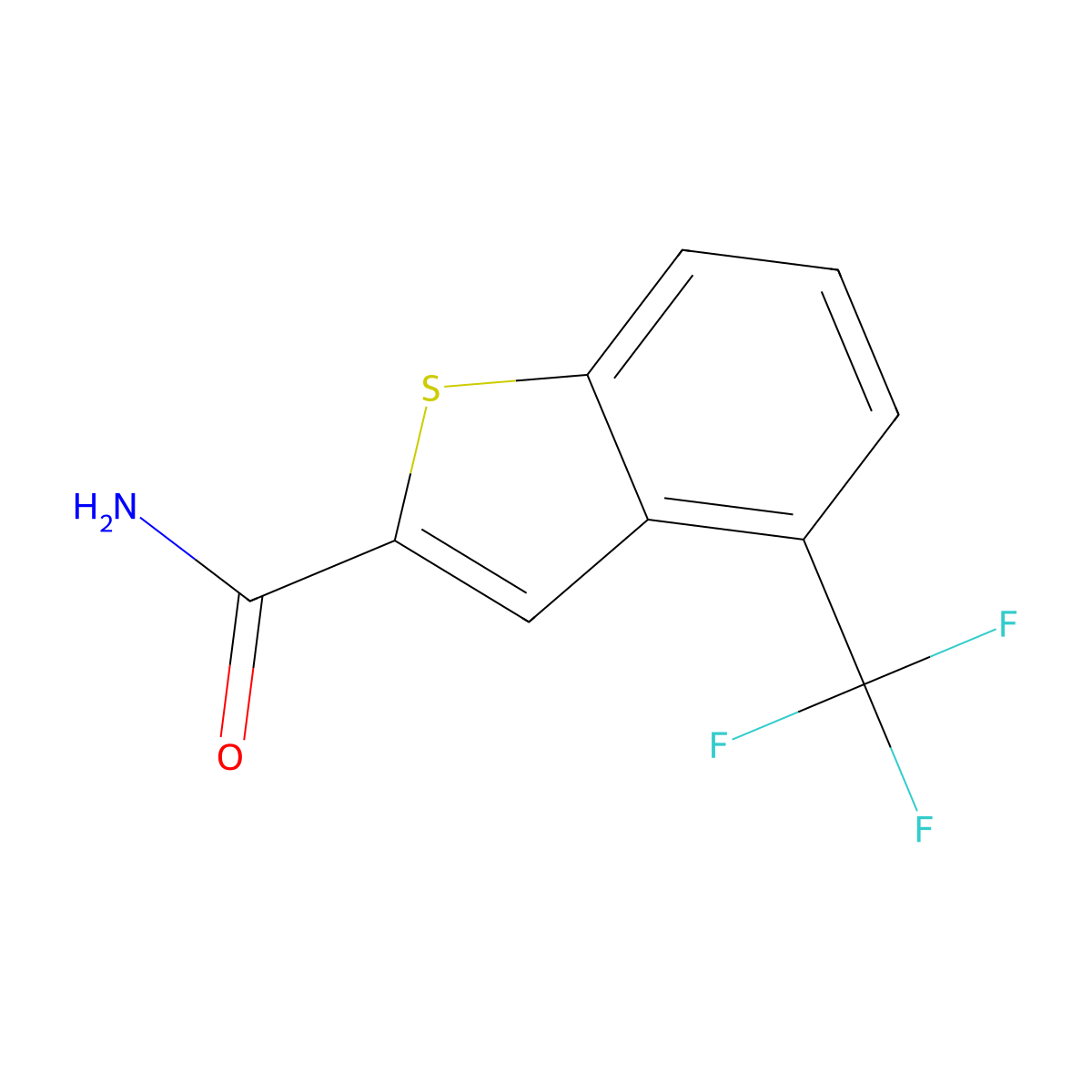 4-(Trifluoromethyl)benzothiophene-2-carboxamide molecular structure, CAS 2377846-68-7