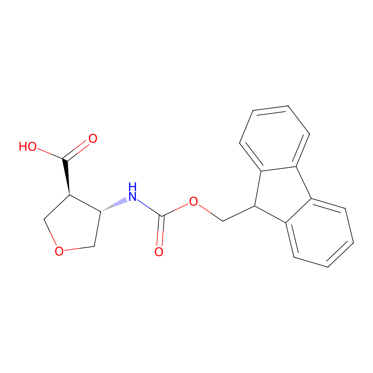 (3S,4S)-4-(Fmoc-amino)-tetrahydro-furan-3-carboxylic Acid molecular structure, CAS 2377861-45-3