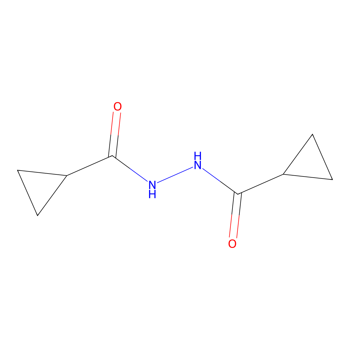 N'-cyclopropanecarbonylcyclopropanecarbohydrazide molecular structure, CAS 23779-12-6