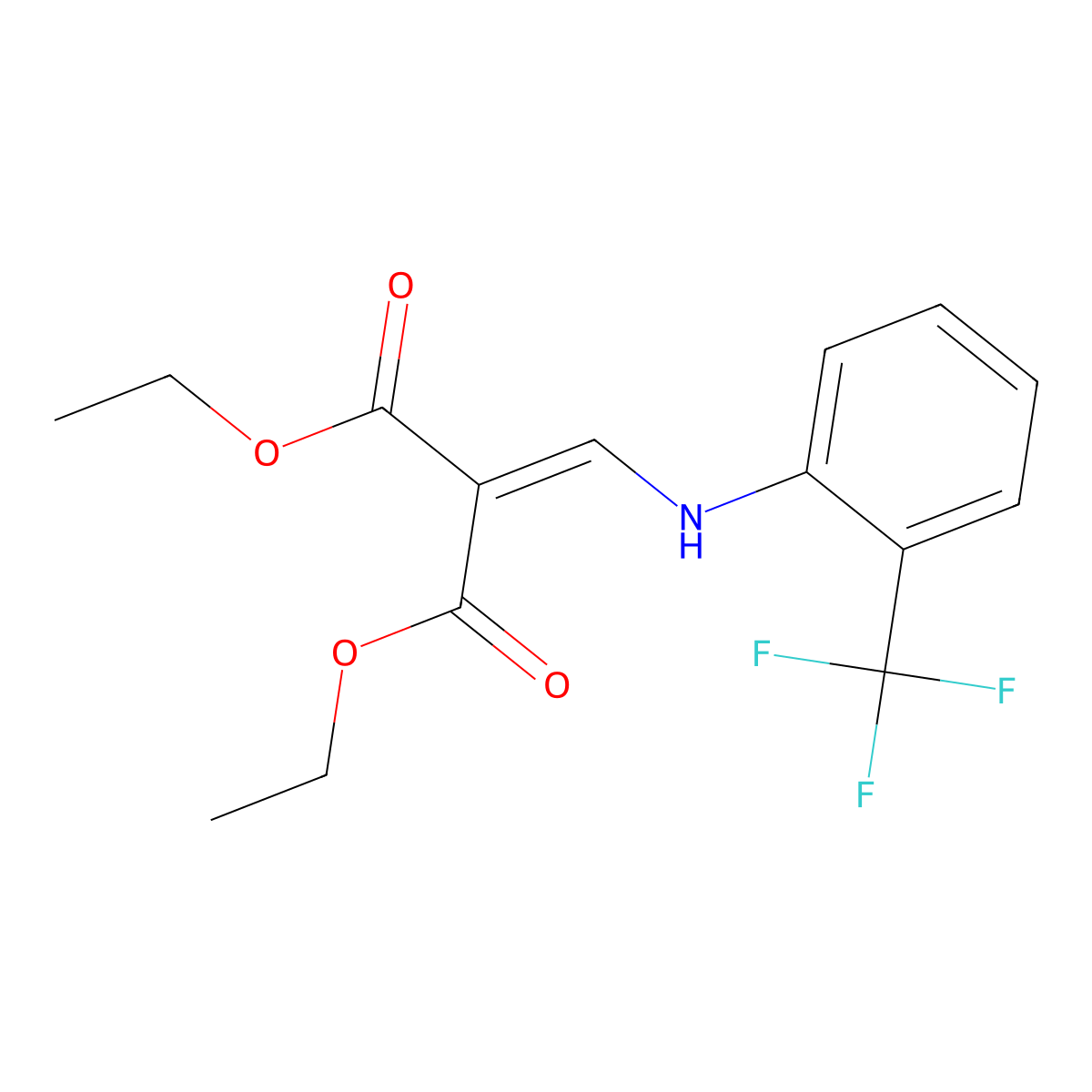 Diethyl 2-{[2-(trifluoromethyl)anilino]methylene}malonate molecular structure, CAS 23779-94-4