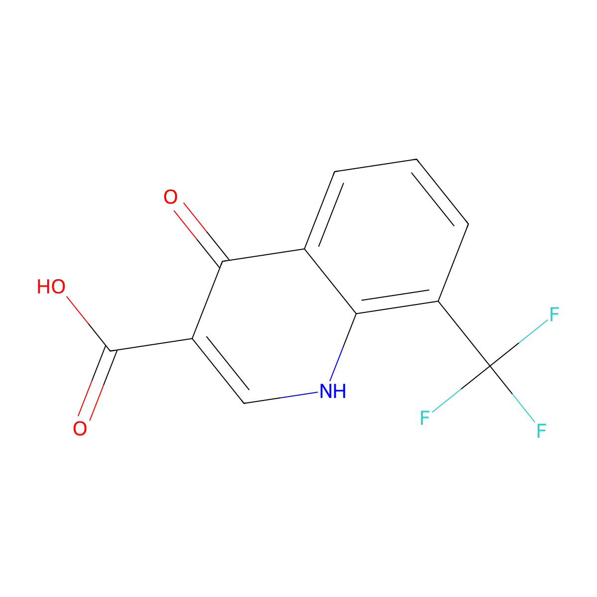 4-Hydroxy-8-(trifluoromethyl)quinoline-3-carboxylic acid molecular structure, CAS 23779-95-5