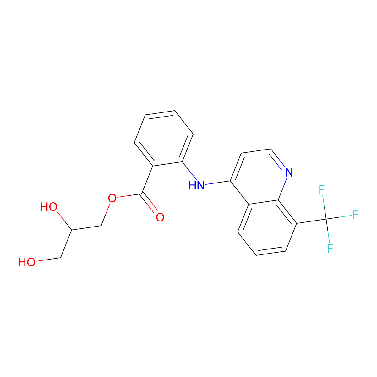 Floctafenine molecular structure, CAS 23779-99-9