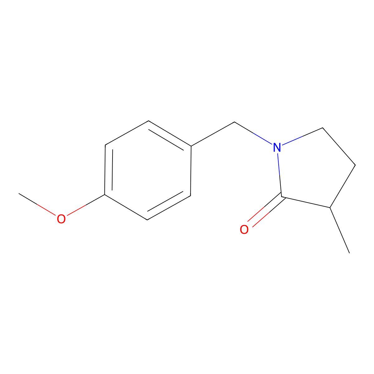 1-[(4-Methoxyphenyl)methyl]-3-methylpyrrolidin-2-one molecular structure, CAS 2377920-20-0