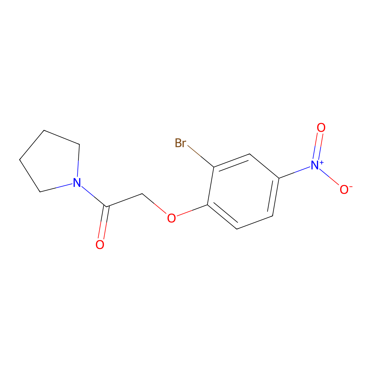 2-(2-Bromo-4-nitrophenoxy)-1-(pyrrolidin-1-yl)ethanone molecular structure, CAS 2377920-23-3