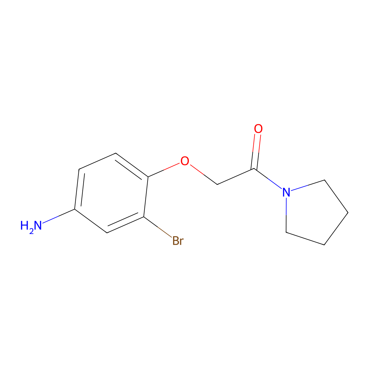 2-(4-Amino-2-bromophenoxy)-1-(pyrrolidin-1-yl)ethanone molecular structure, CAS 2377920-29-9