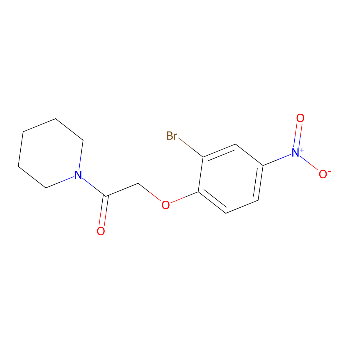 2-(2-Bromo-4-nitrophenoxy)-1-(piperidin-1-yl)ethanone molecular structure, CAS 2377920-31-3