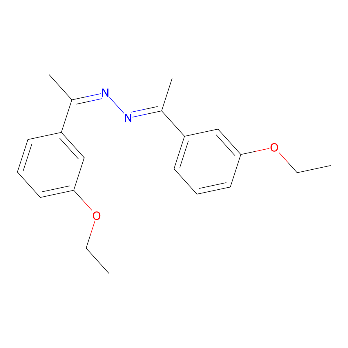 (Z,E)-Bis[1-(3-ethoxyphenyl)ethylidene]hydrazine molecular structure, CAS 2377922-87-5