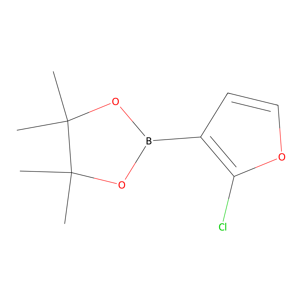 2-(2-Chlorofuran-3-yl)-4,4,5,5-tetramethyl-1,3,2-dioxaborolane molecular structure, CAS 2377991-41-6