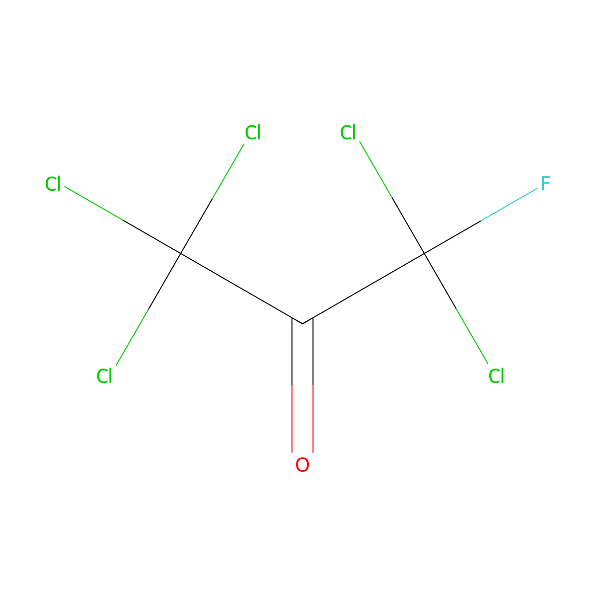 Fluoropentachloroacetone molecular structure, CAS 2378-08-7
