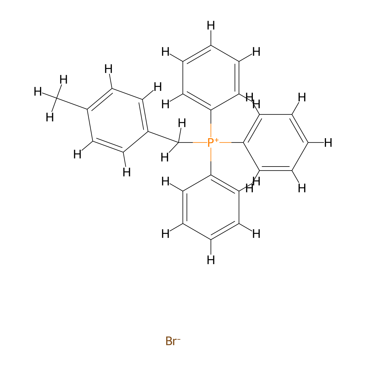 Phosphonium, ((4-methylphenyl)methyl)triphenyl-, bromide (1:1) molecular structure, CAS 2378-86-1