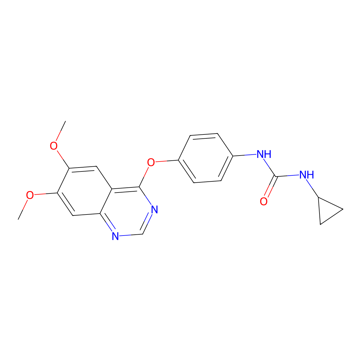 1-Cyclopropyl-3-(4-((6,7-dimethoxyquinazolin-4-YL)oxy)phenyl)urea molecular structure, CAS 2378099-63-7