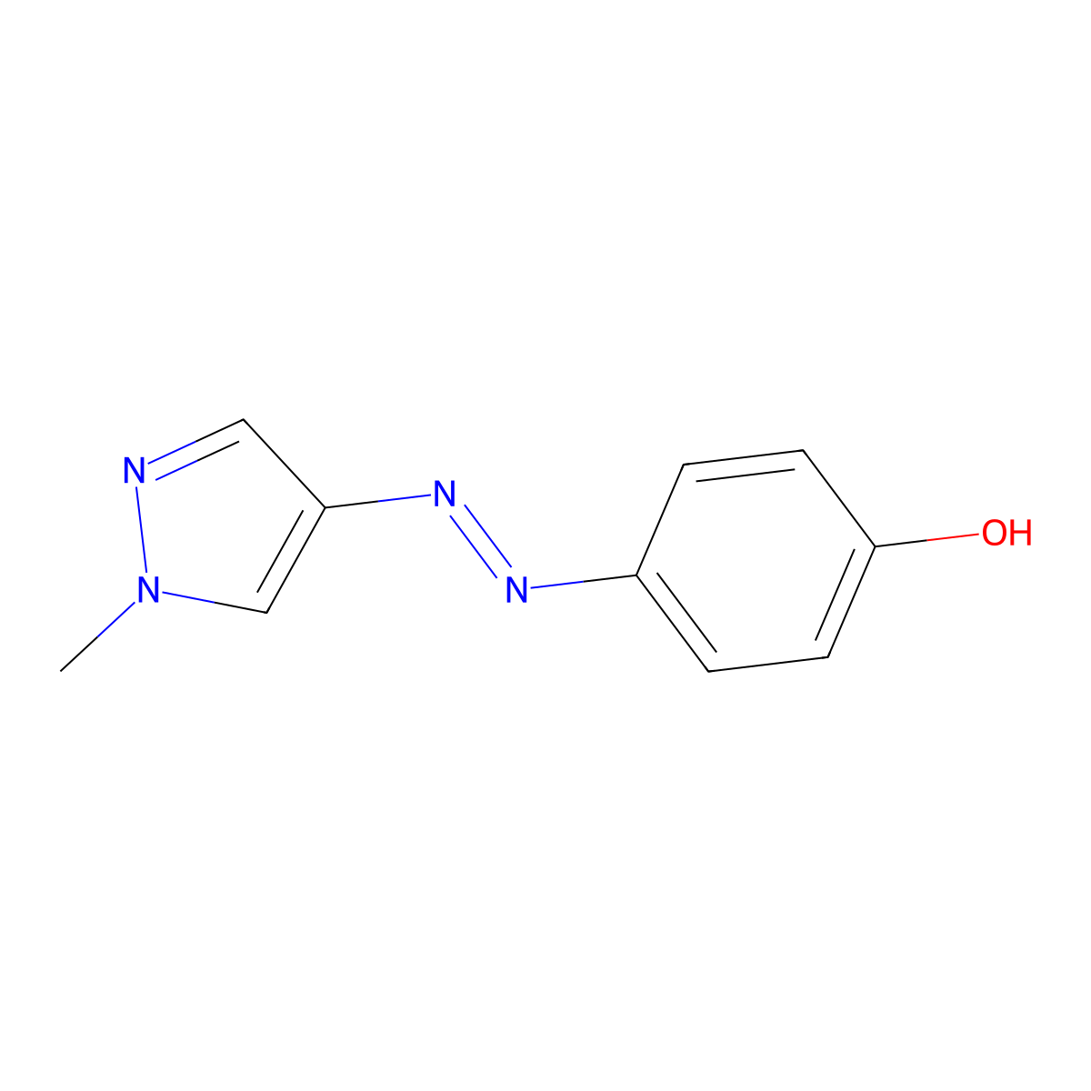4-[(1E)-2-(1-Methyl-1H-pyrazol-4-YL)diazenyl]phenol molecular structure, CAS 2378125-27-8
