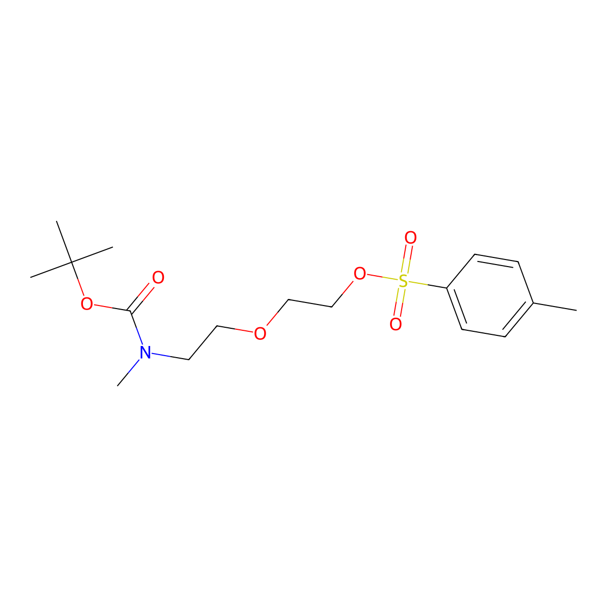 2-(2-((Tert-butoxycarbonyl)(methyl)amino)ethoxy)ethyl 4-methylbenzenesulfonate molecular structure, CAS 2378259-45-9