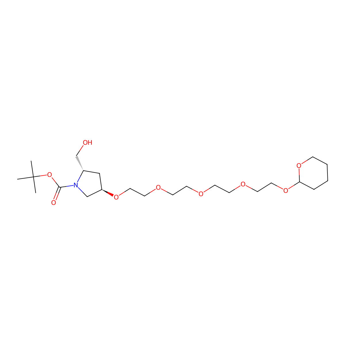 THP-PEG4-Pyrrolidine(N-Boc)-CH2OH molecular structure, CAS 2378261-80-2