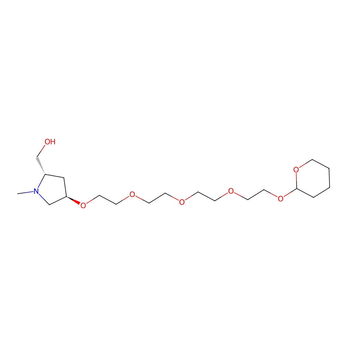 THP-PEG4-Pyrrolidine(N-Me)-CH2OH molecular structure, CAS 2378261-81-3