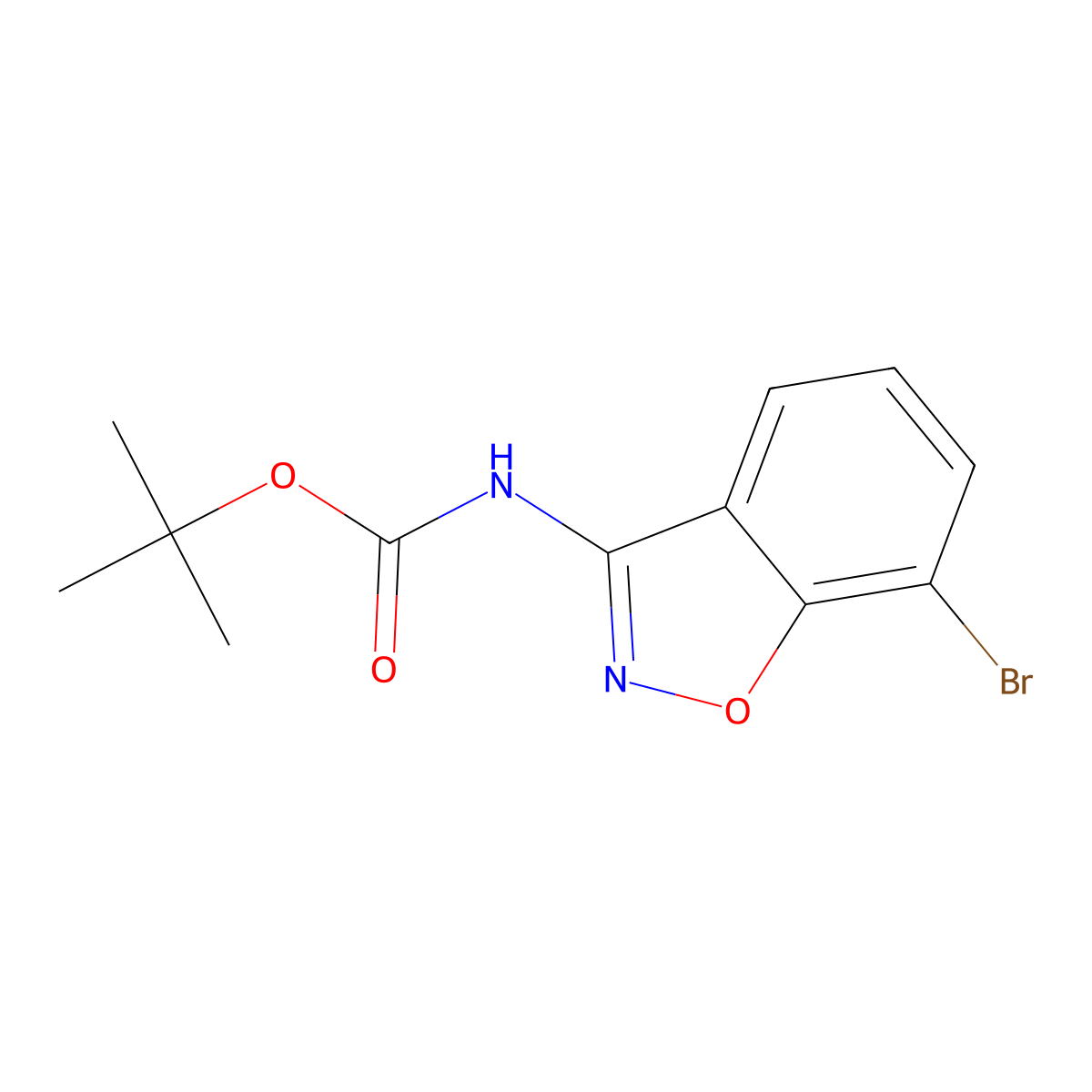 tert-butyl N-(7-bromo-1,2-benzoxazol-3-yl)carbamate molecular structure, CAS 2378269-50-0
