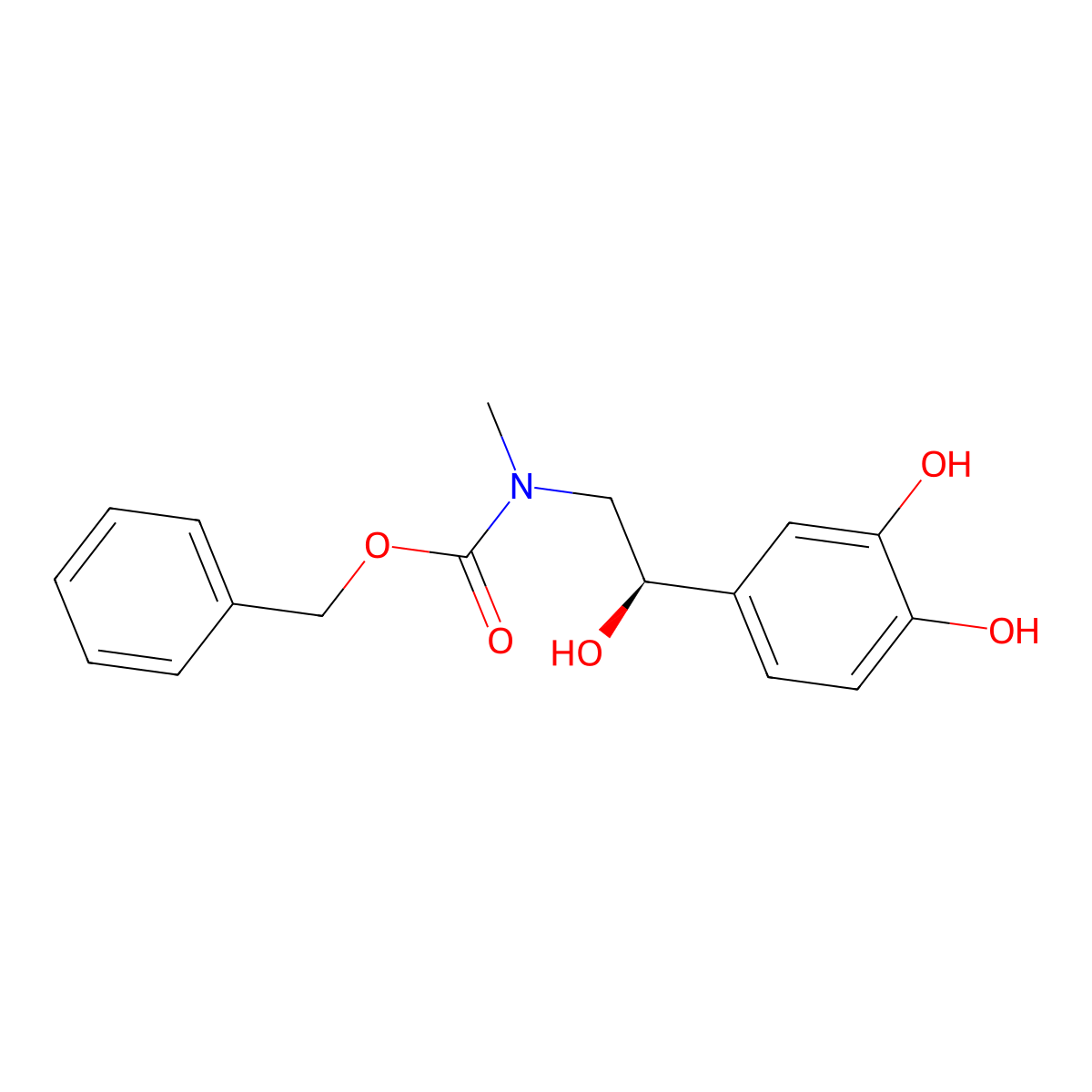 benzyl N-[(2R)-2-(3,4-dihydroxyphenyl)-2-hydroxyethyl]-N-methylcarbamate molecular structure, CAS 2378285-92-6