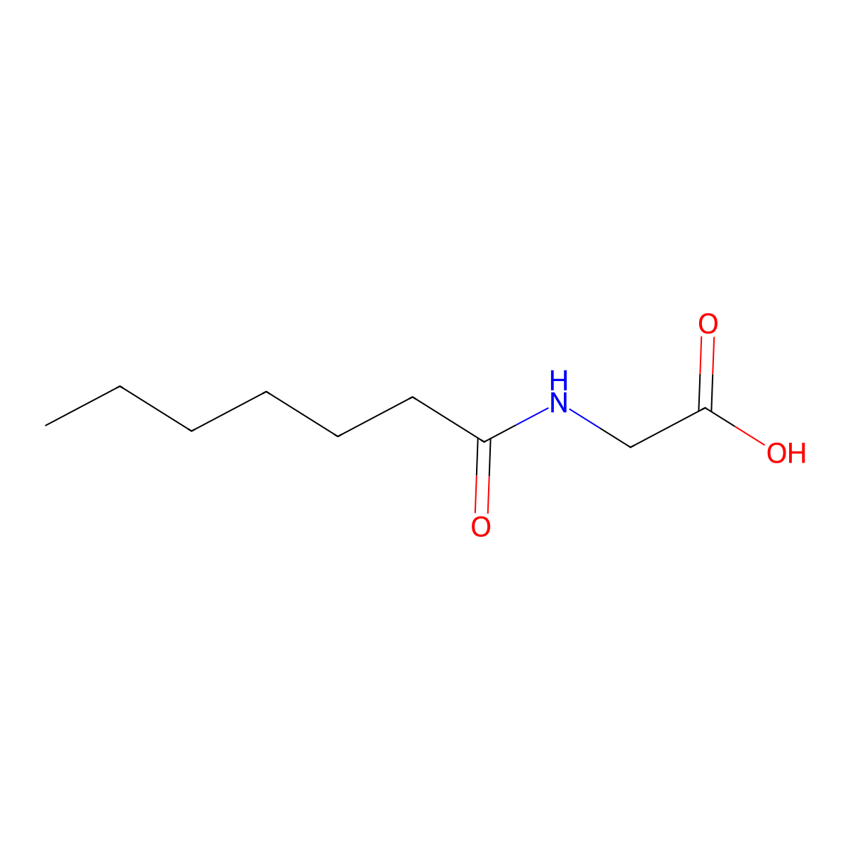 N-Heptanoylglycine molecular structure, CAS 23783-23-5
