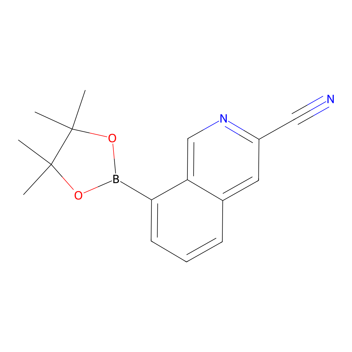 8-(4,4,5,5-Tetramethyl-1,3,2-dioxaborolan-2-yl)isoquinoline-3-carbonitrile molecular structure, CAS 2378308-06-4