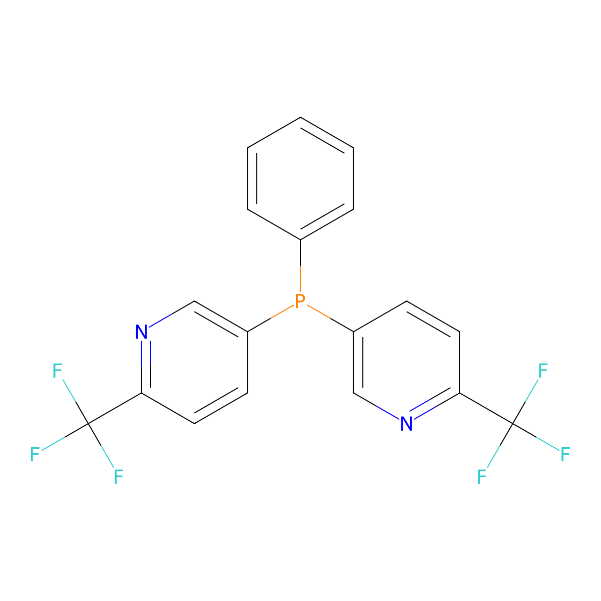 5,5'-(Phenylphosphanediyl)bis(2-(trifluoromethyl)pyridine) molecular structure, CAS 2378344-74-0