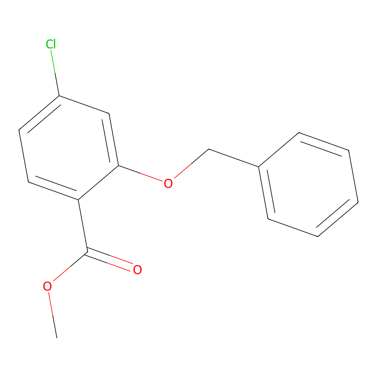 Methyl 2-(benzyloxy)-4-chlorobenzoate molecular structure, CAS 2378347-69-2