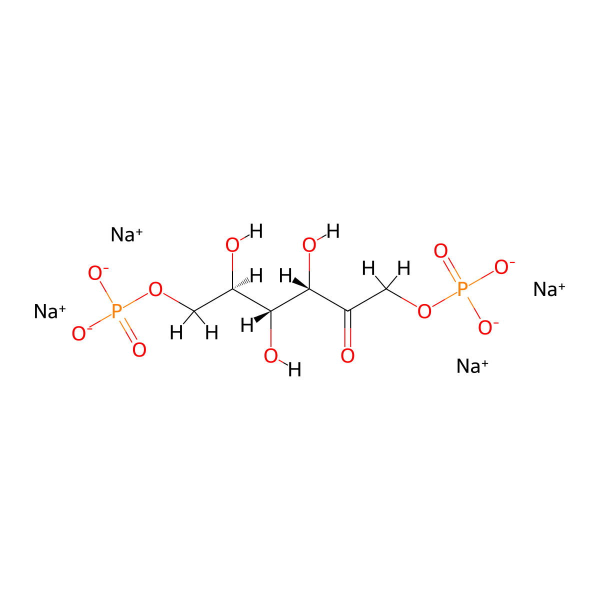 D-Fructose, 1,6-bis(dihydrogen phosphate), sodium salt (1:4) molecular structure, CAS 23784-19-2