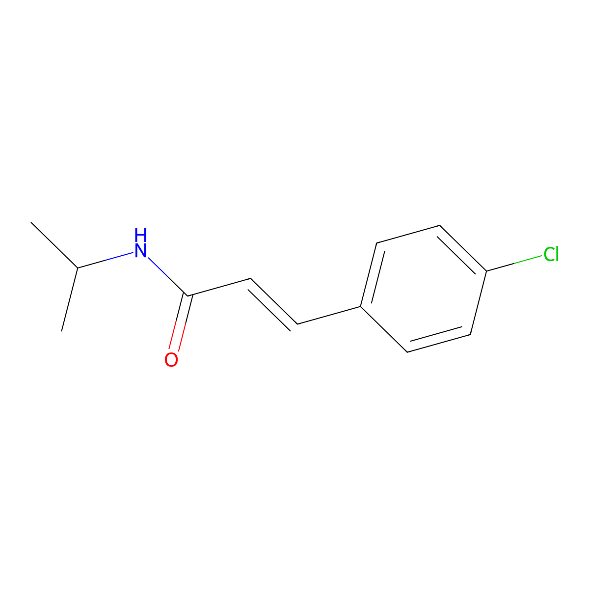 2-Propenamide, 3-(4-chlorophenyl)-N-(1-methylethyl)- molecular structure, CAS 23784-64-7