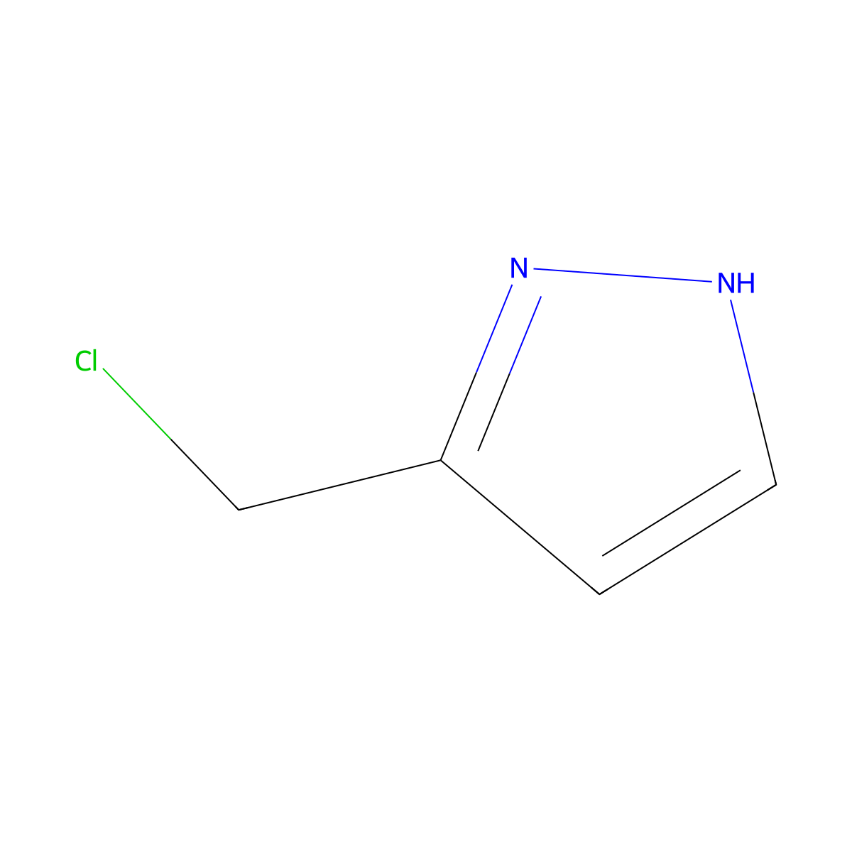 3-(Chloromethyl)-1H-pyrazole molecular structure, CAS 23784-89-6
