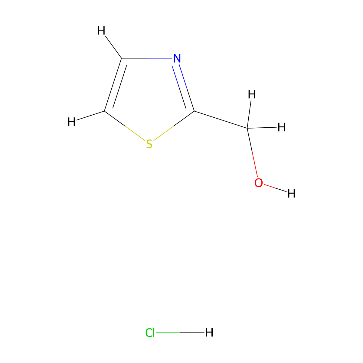 Thiazol-2-ylmethanol hydrochloride molecular structure, CAS 23784-95-4
