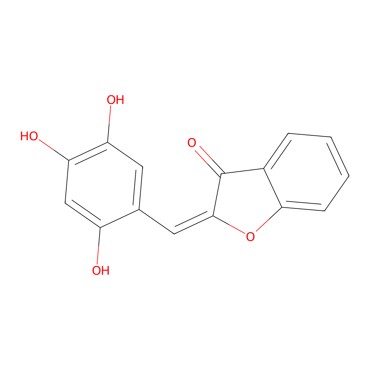 2-[(2,4,5-Trihydroxyphenyl)methylidene]-1-benzofuran-3-one molecular structure, CAS 2378406-17-6