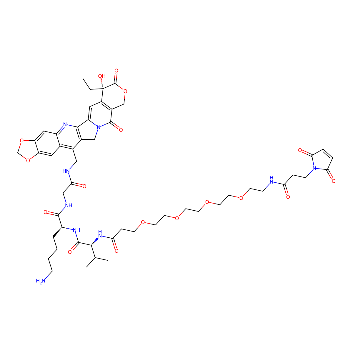 MP-PEG4-Val-Lys-Gly-7-MAD-MDCPT molecular structure, CAS 2378428-19-2