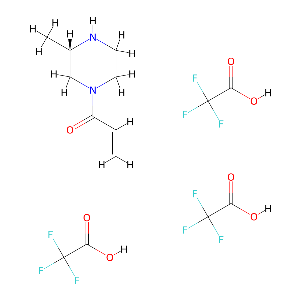 1-[(3S)-3-methylpiperazin-1-yl]prop-2-en-1-one tris(trifluoroacetate) molecular structure, CAS 2378489-76-8