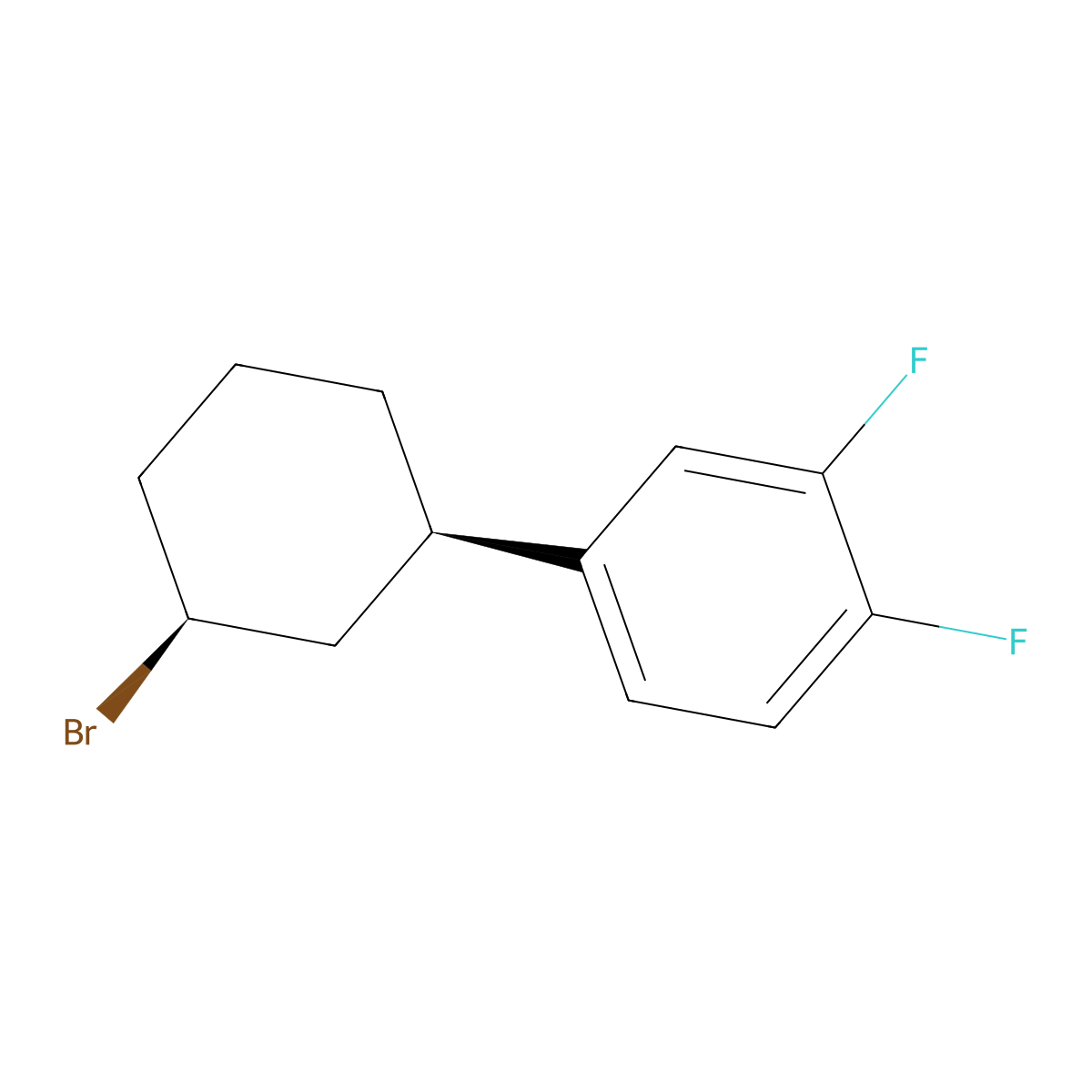 rac-4-[(1R,3S)-3-bromocyclohexyl]-1,2-difluorobenzene,cis molecular structure, CAS 2378489-87-1