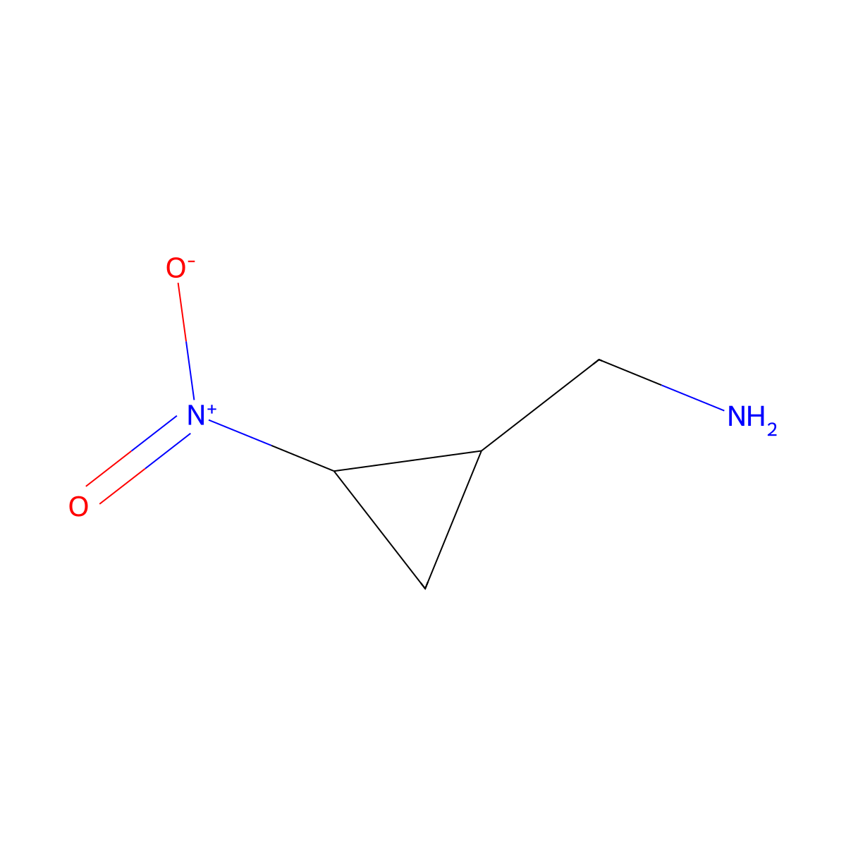 rac-1-[(1R,2S)-2-nitrocyclopropyl]methanamine molecular structure, CAS 2378489-91-7
