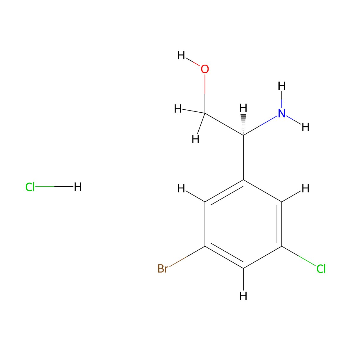 (2S)-2-amino-2-(3-bromo-5-chlorophenyl)ethan-1-ol hydrochloride molecular structure, CAS 2378489-93-9