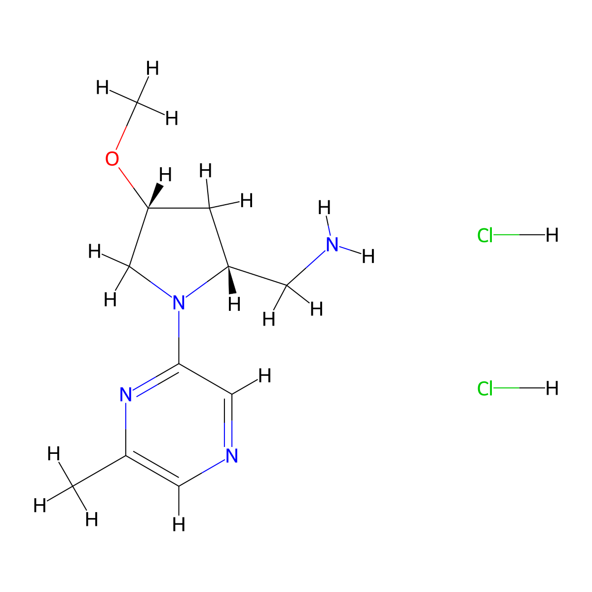 [(2R,4R)-4-Methoxy-1-(6-methylpyrazin-2-yl)pyrrolidin-2-yl]methanamine;dihydrochloride molecular structure, CAS 2378490-06-1