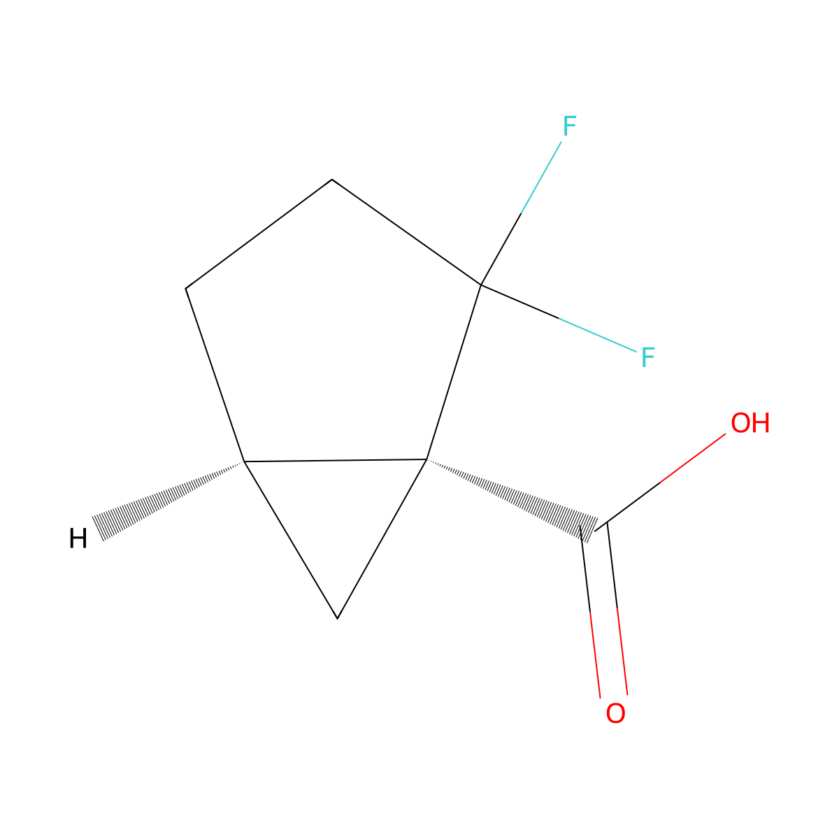 rac-(1R,5S)-2,2-difluorobicyclo[3.1.0]hexane-1-carboxylic acid molecular structure, CAS 2378490-07-2