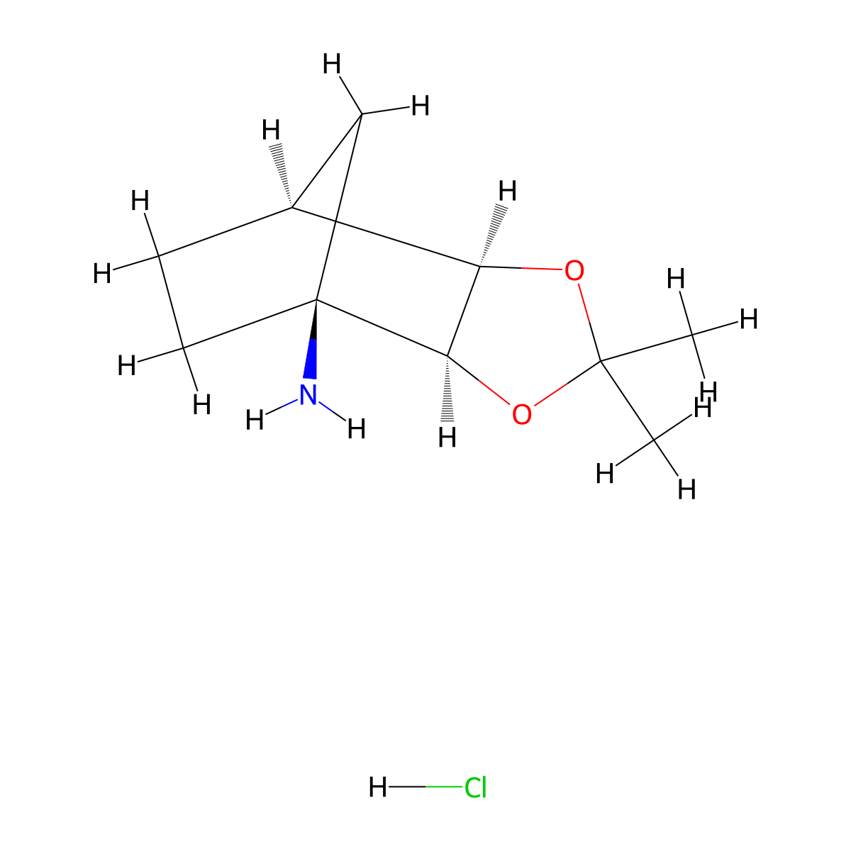 rac-(1R,2R,6S,7R)-4,4-dimethyl-3,5-dioxatricyclo[5.2.1.0,2,6]decan-1-aminehydrochloride molecular structure, CAS 2378490-10-7
