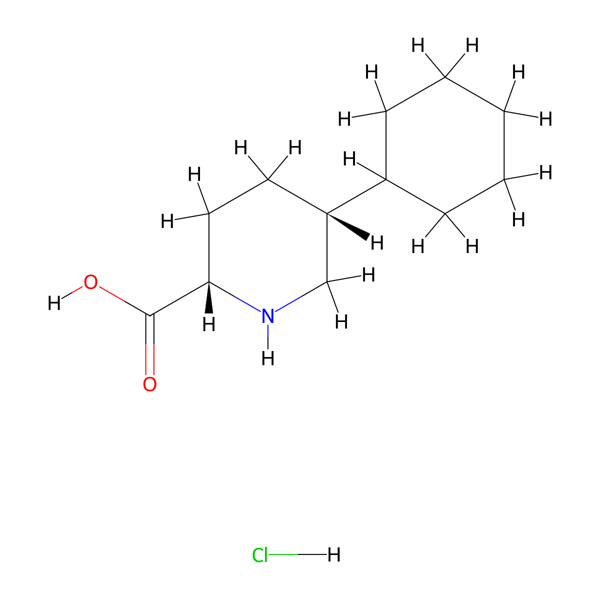 rac-(2R,5S)-5-cyclohexylpiperidine-2-carboxylic acid hydrochloride molecular structure, CAS 2378490-12-9