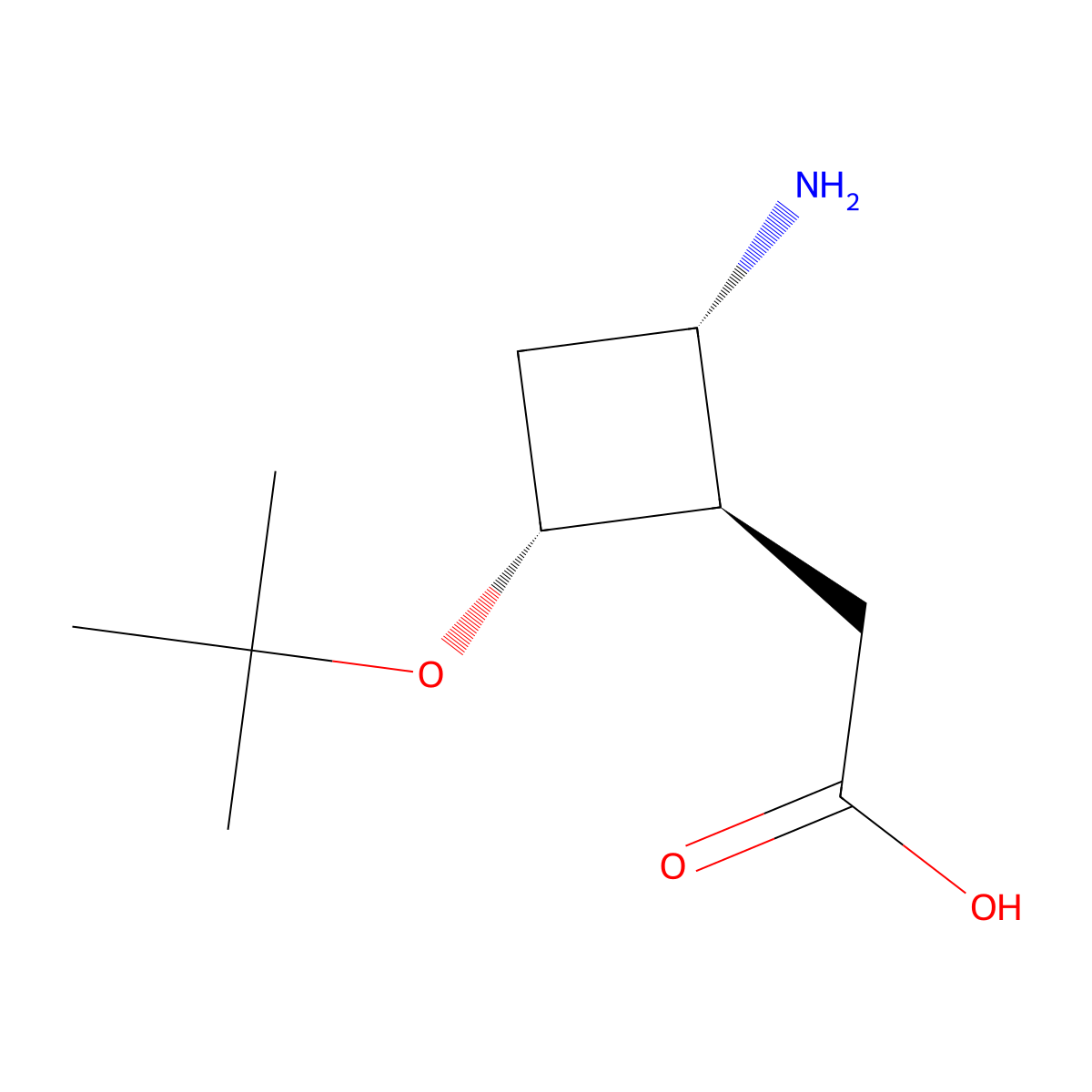 rac-2-[(1S,2R,4S)-2-amino-4-(tert-butoxy)cyclobutyl]acetic acid molecular structure, CAS 2378490-21-0