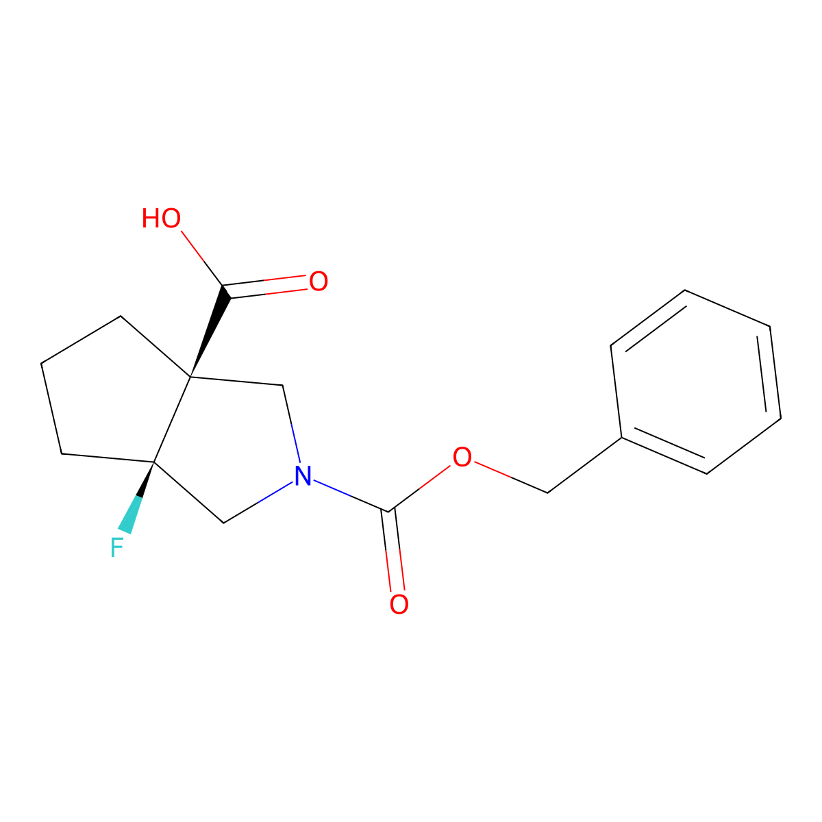 (3As,6aR)-3a-fluoro-2-phenylmethoxycarbonyl-3,4,5,6-tetrahydro-1H-cyclopenta[c]pyrrole-6a-carboxylic acid molecular structure, CAS 2378490-25-4